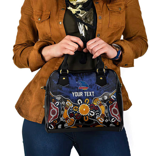 Personalized Adelaide Crows Shoulder Handbag Aboriginal Dot Painting Graffiti Style