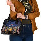 Personalized Adelaide Crows Shoulder Handbag Aboriginal Dot Painting Graffiti Style