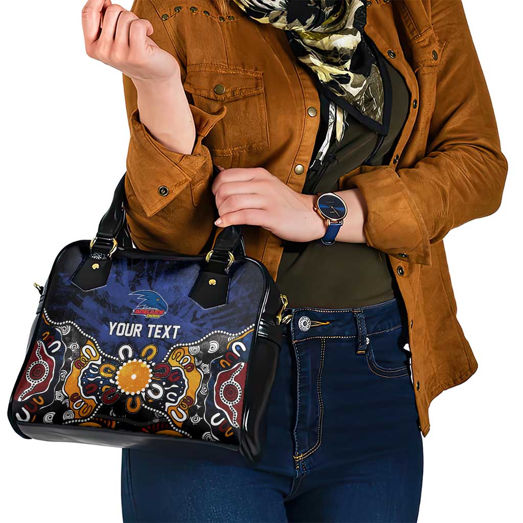 Personalized Adelaide Crows Shoulder Handbag Aboriginal Dot Painting Graffiti Style