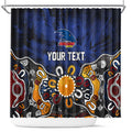 Personalized Adelaide Crows Shower Curtain Aboriginal Dot Painting Graffiti Style