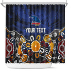 Personalized Adelaide Crows Shower Curtain Aboriginal Dot Painting Graffiti Style