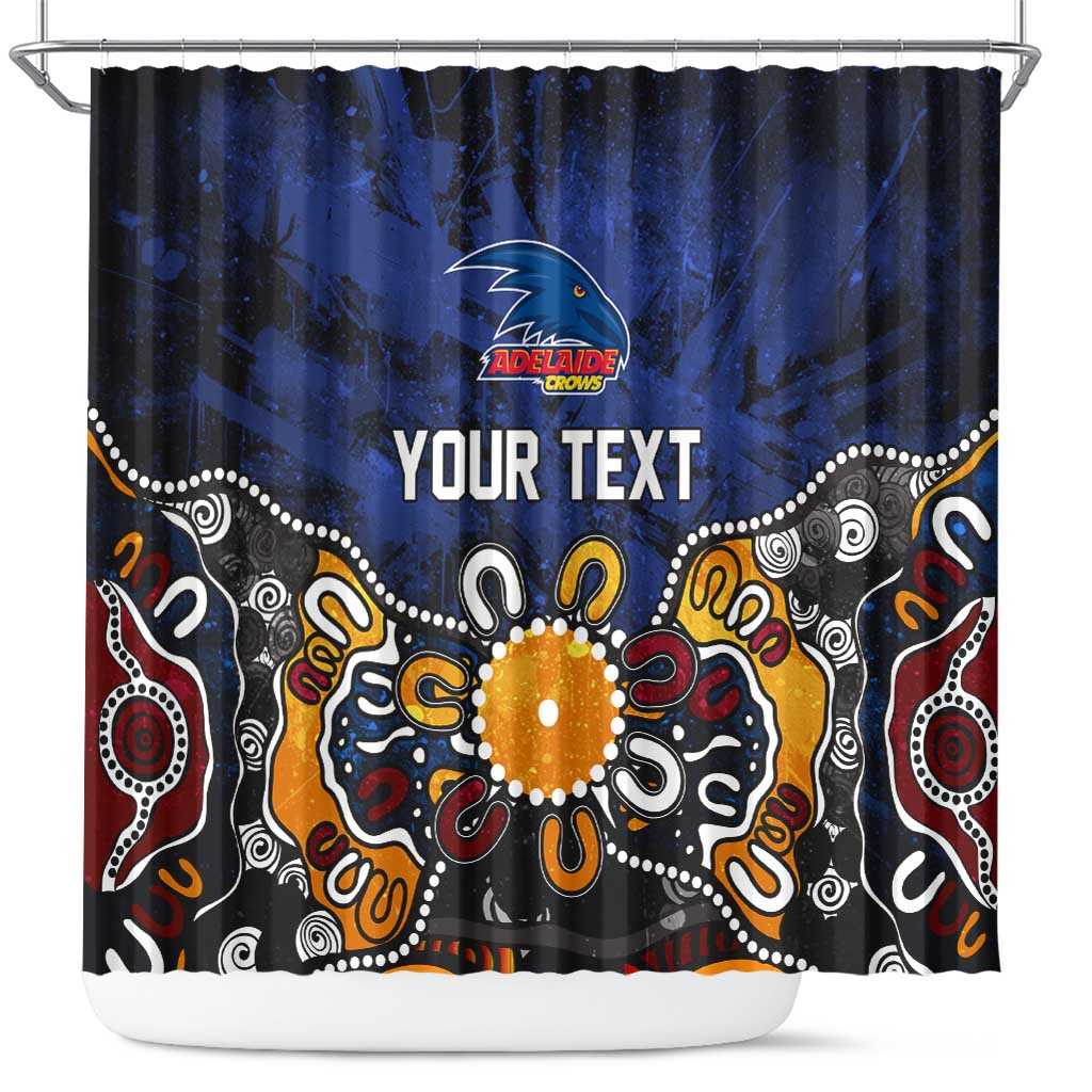 Personalized Adelaide Crows Shower Curtain Aboriginal Dot Painting Graffiti Style