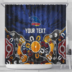 Personalized Adelaide Crows Shower Curtain Aboriginal Dot Painting Graffiti Style