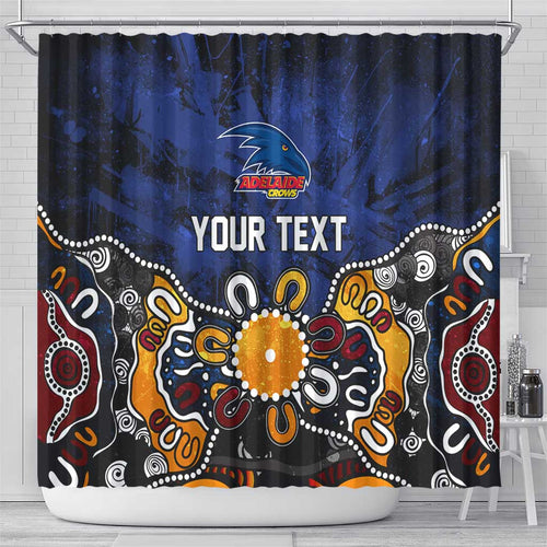 Personalized Adelaide Crows Shower Curtain Aboriginal Dot Painting Graffiti Style