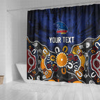 Personalized Adelaide Crows Shower Curtain Aboriginal Dot Painting Graffiti Style