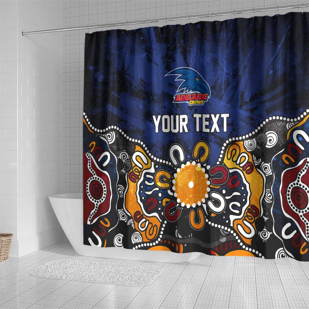 Personalized Adelaide Crows Shower Curtain Aboriginal Dot Painting Graffiti Style