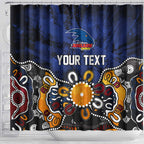 Personalized Adelaide Crows Shower Curtain Aboriginal Dot Painting Graffiti Style