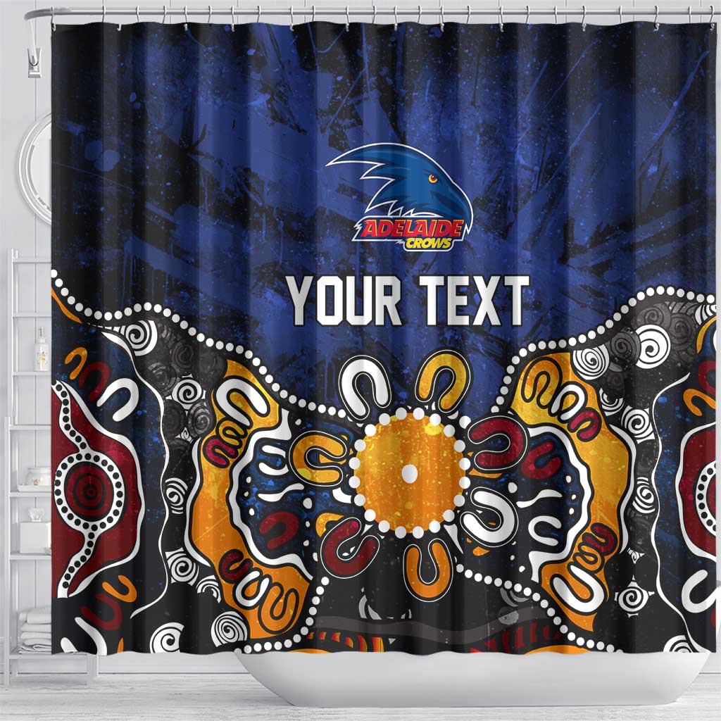 Personalized Adelaide Crows Shower Curtain Aboriginal Dot Painting Graffiti Style