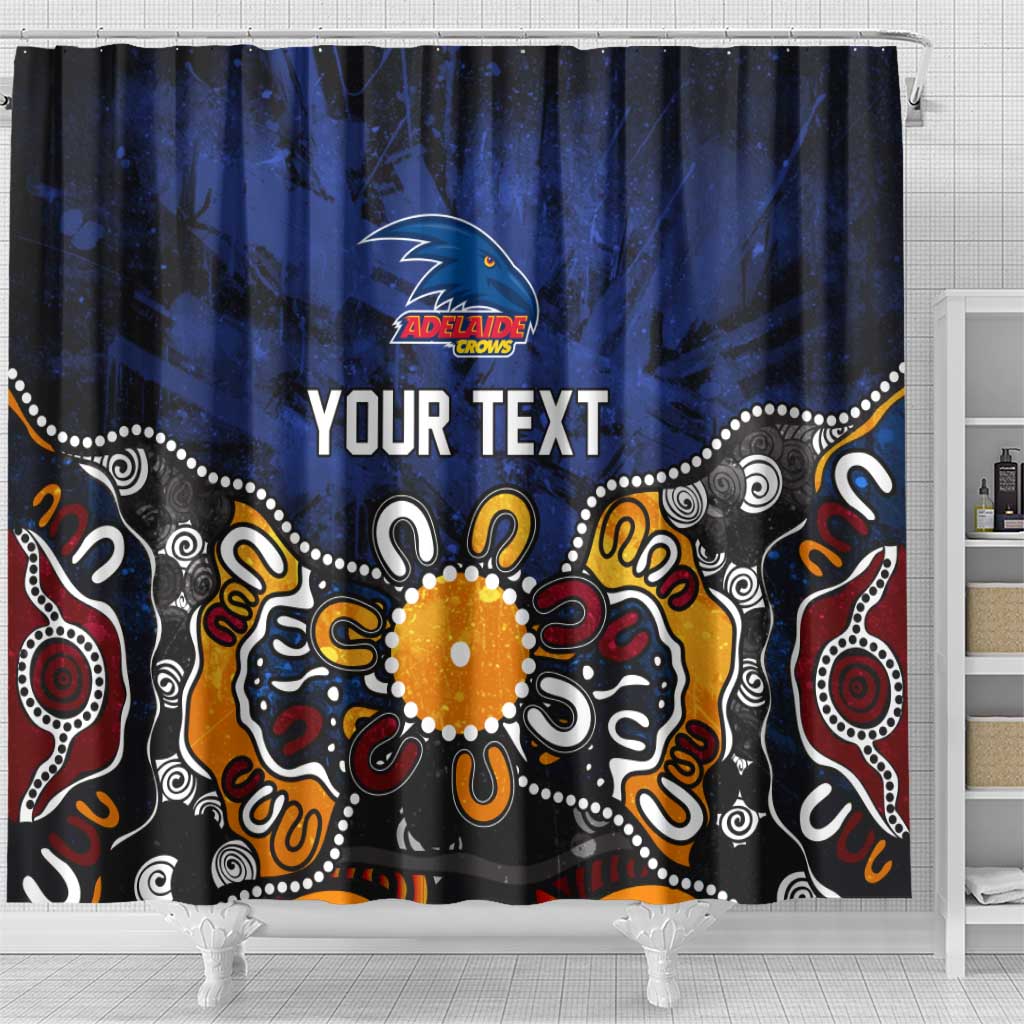 Personalized Adelaide Crows Shower Curtain Aboriginal Dot Painting Graffiti Style