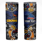 Personalized Adelaide Crows Skinny Tumbler Aboriginal Dot Painting Graffiti Style