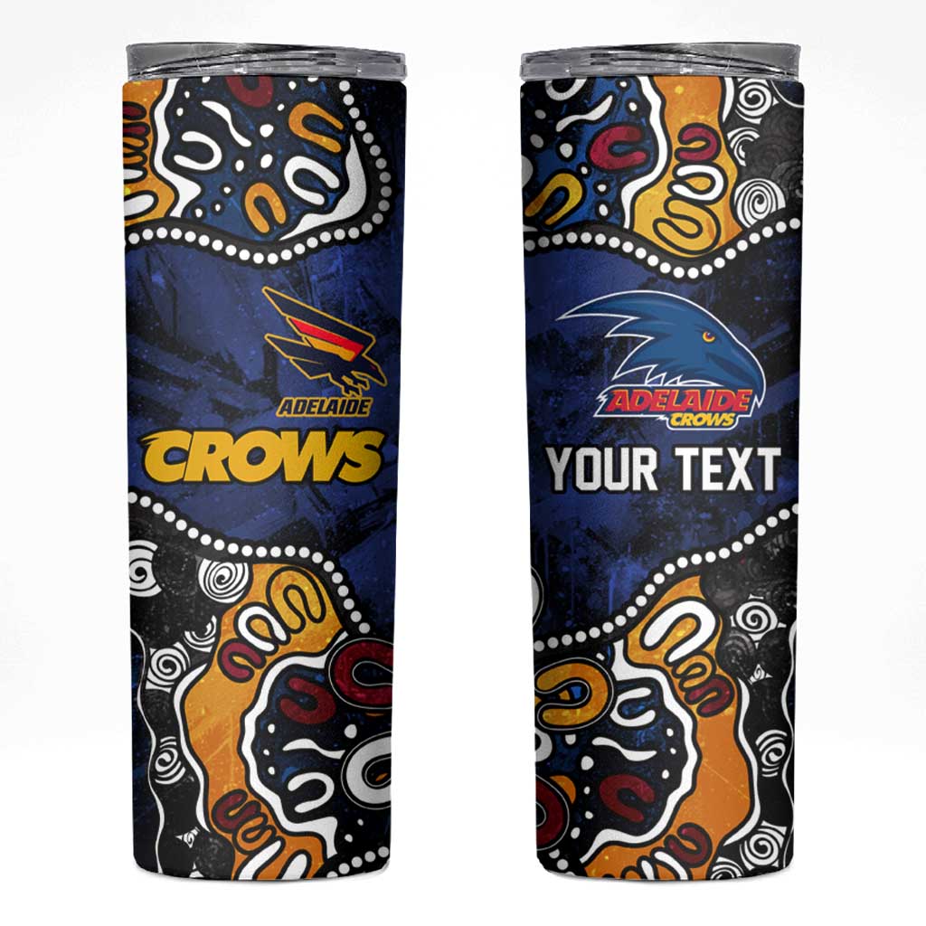 Personalized Adelaide Crows Skinny Tumbler Aboriginal Dot Painting Graffiti Style