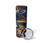 Personalized Adelaide Crows Skinny Tumbler Aboriginal Dot Painting Graffiti Style