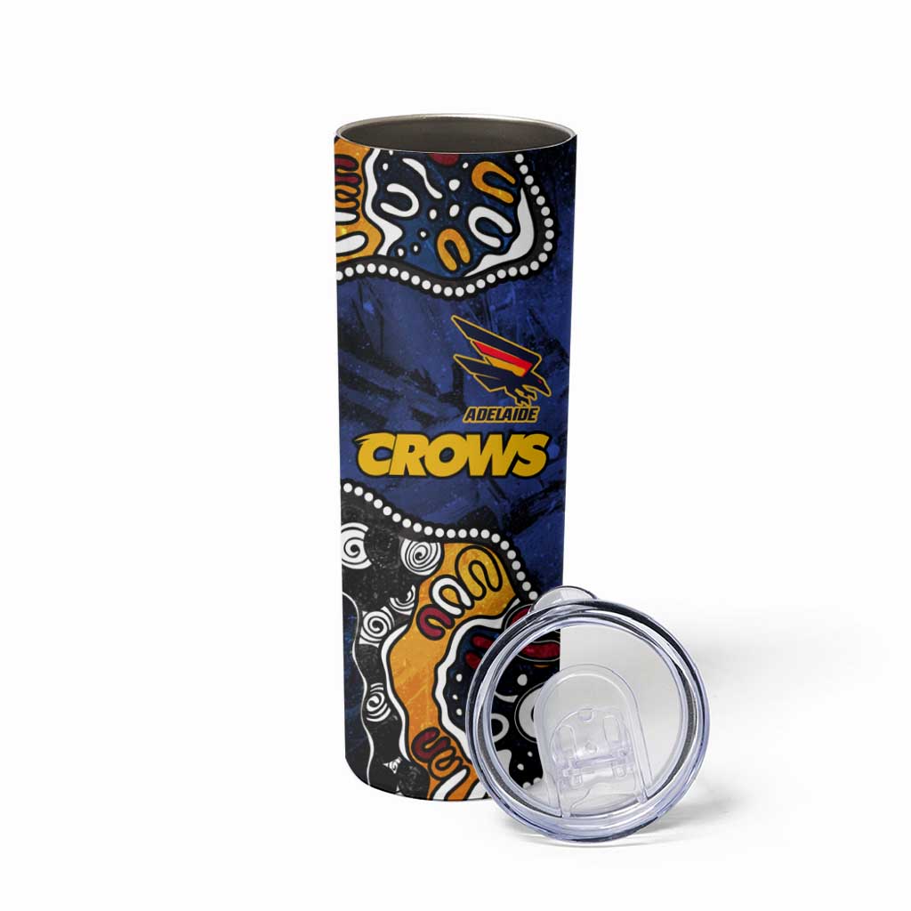 Personalized Adelaide Crows Skinny Tumbler Aboriginal Dot Painting Graffiti Style