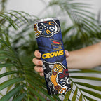 Personalized Adelaide Crows Skinny Tumbler Aboriginal Dot Painting Graffiti Style