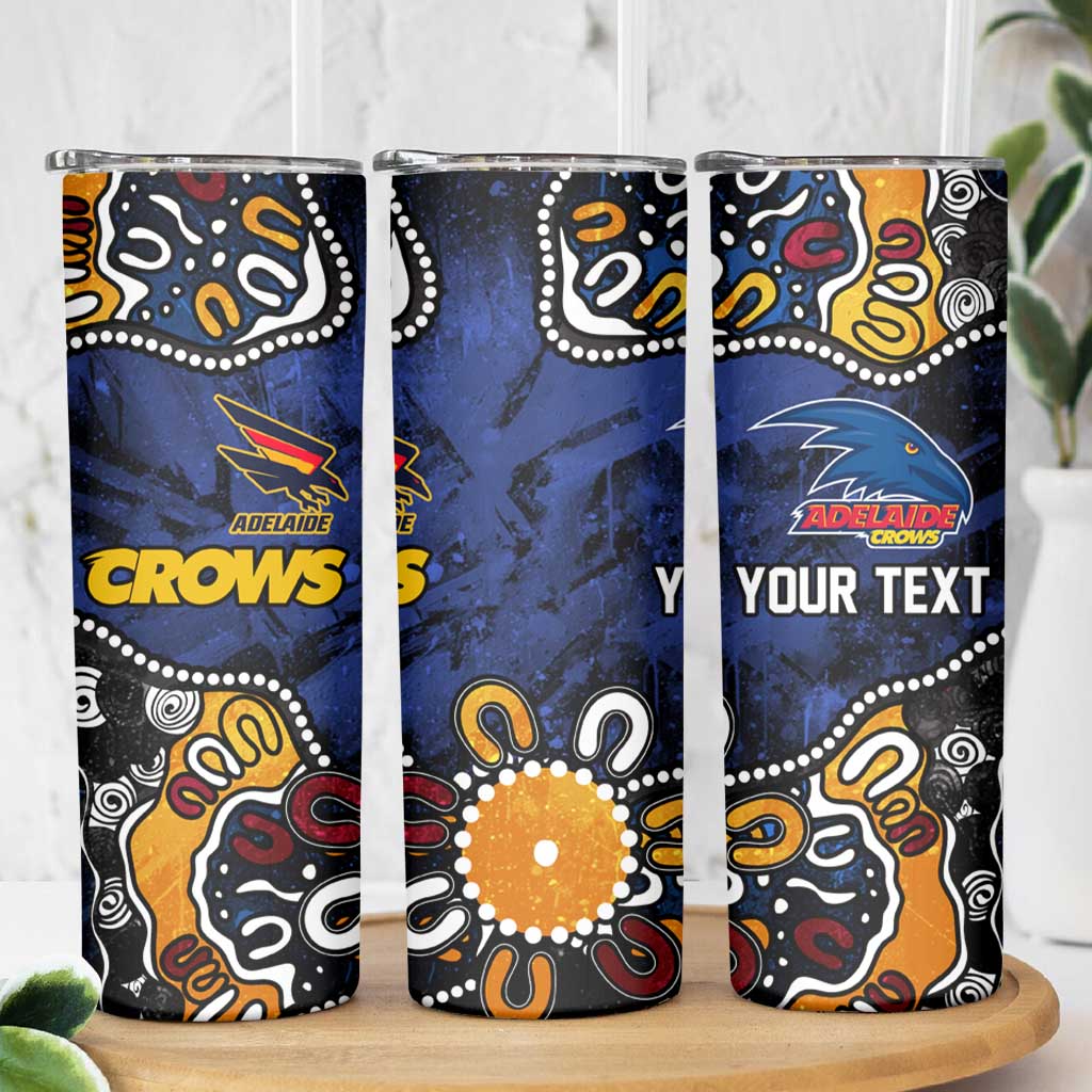 Personalized Adelaide Crows Skinny Tumbler Aboriginal Dot Painting Graffiti Style