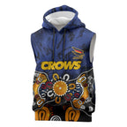 Personalized Adelaide Crows Sleeveless Hoodie Aboriginal Dot Painting Graffiti Style