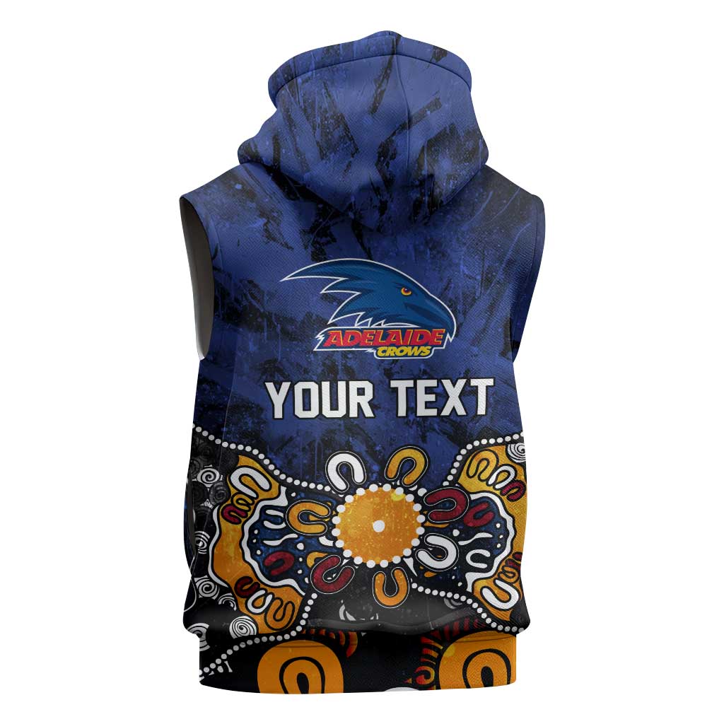 Personalized Adelaide Crows Sleeveless Hoodie Aboriginal Dot Painting Graffiti Style