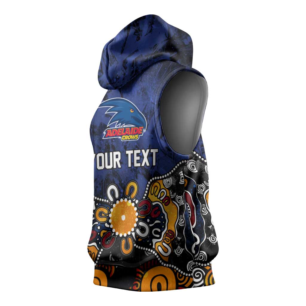 Personalized Adelaide Crows Sleeveless Hoodie Aboriginal Dot Painting Graffiti Style
