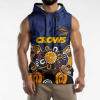 Personalized Adelaide Crows Sleeveless Hoodie Aboriginal Dot Painting Graffiti Style
