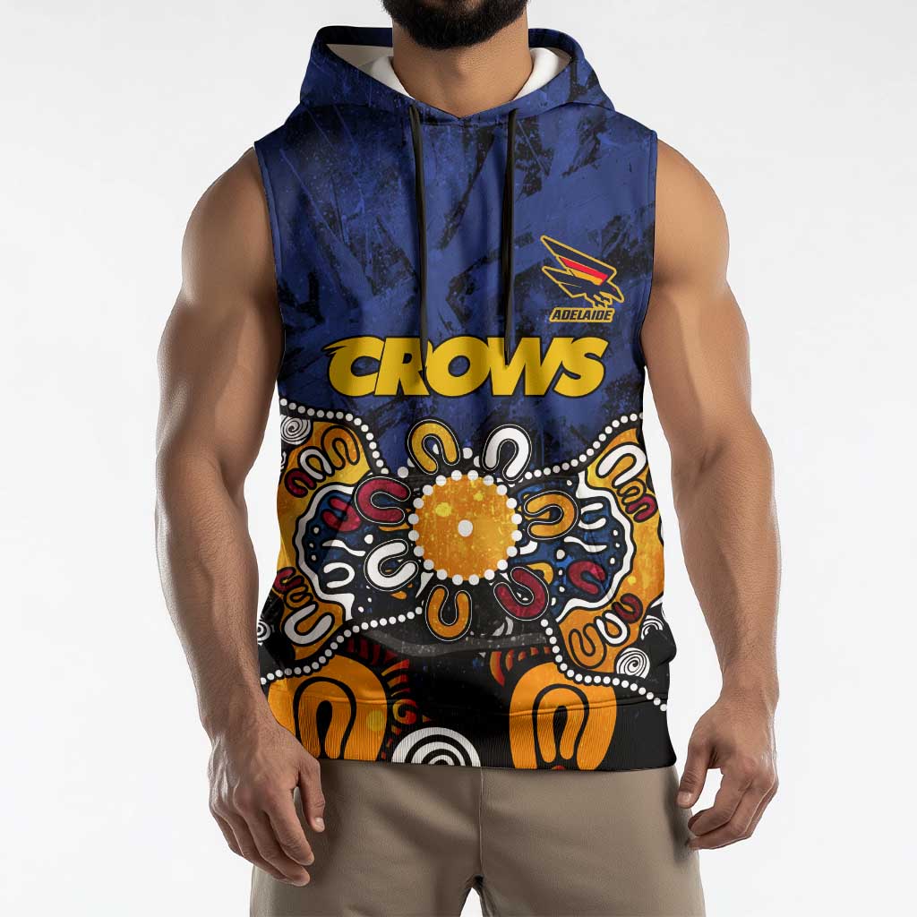 Personalized Adelaide Crows Sleeveless Hoodie Aboriginal Dot Painting Graffiti Style