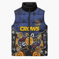 Personalized Adelaide Crows Sleeveless Puffer Jacket Aboriginal Dot Painting Graffiti Style