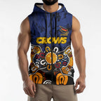 Personalized Adelaide Crows Sleeveless Zip Hoodie Aboriginal Dot Painting Graffiti Style