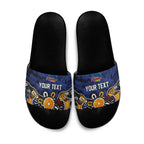 Personalized Adelaide Crows Slide Sandals Aboriginal Dot Painting Graffiti Style