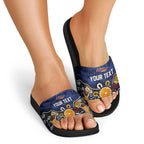 Personalized Adelaide Crows Slide Sandals Aboriginal Dot Painting Graffiti Style