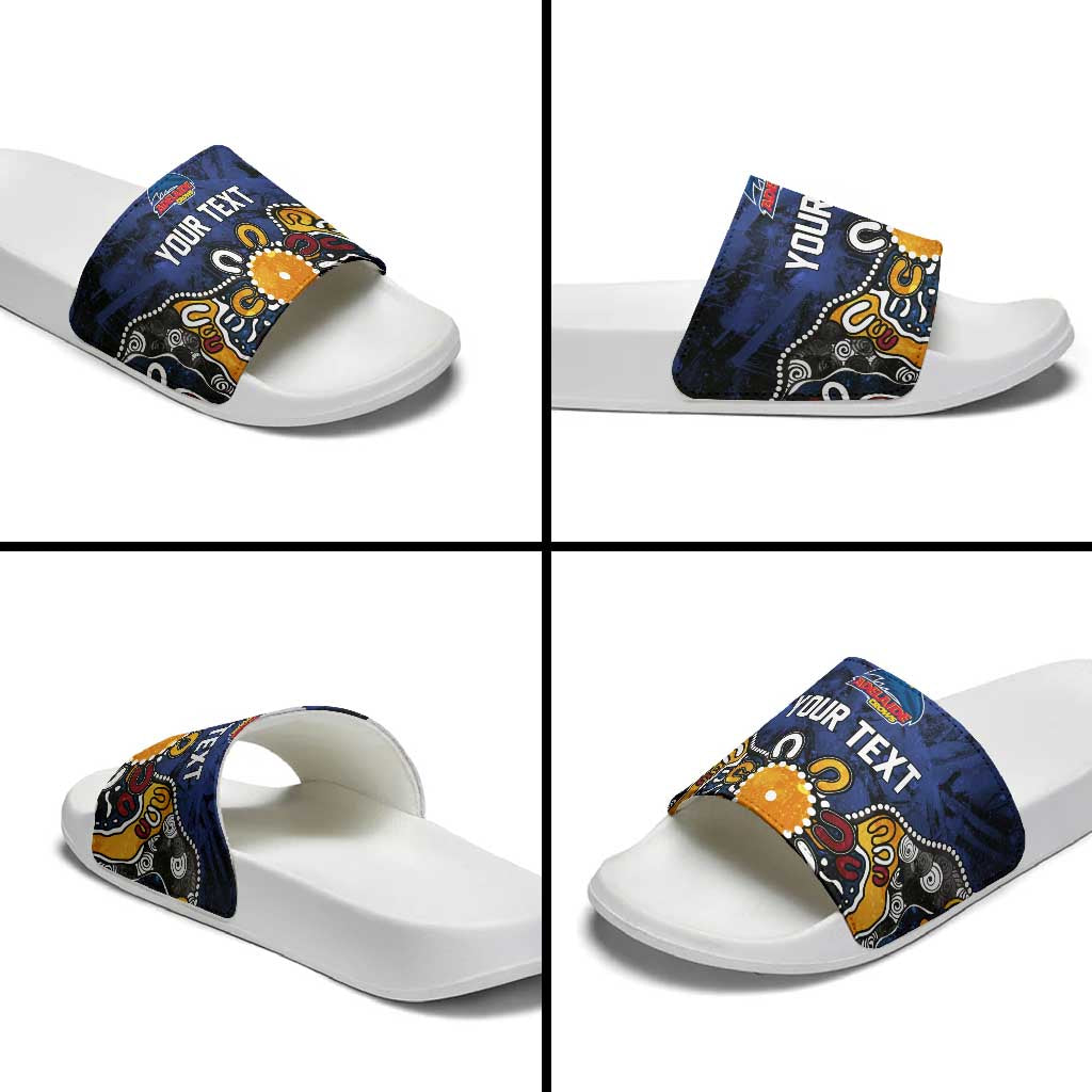 Personalized Adelaide Crows Slide Sandals Aboriginal Dot Painting Graffiti Style