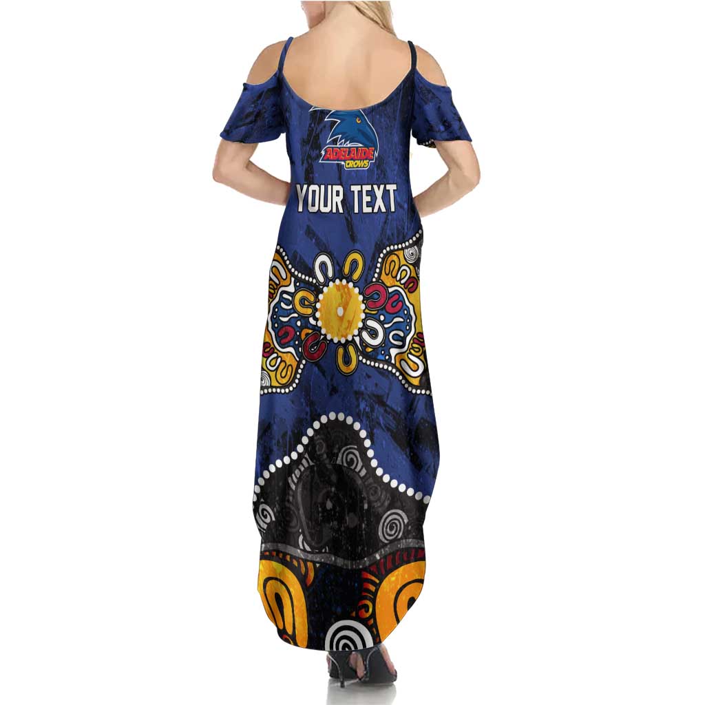 Personalized Adelaide Crows Summer Maxi Dress Aboriginal Dot Painting Graffiti Style