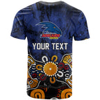Personalized Adelaide Crows T Shirt Aboriginal Dot Painting Graffiti Style