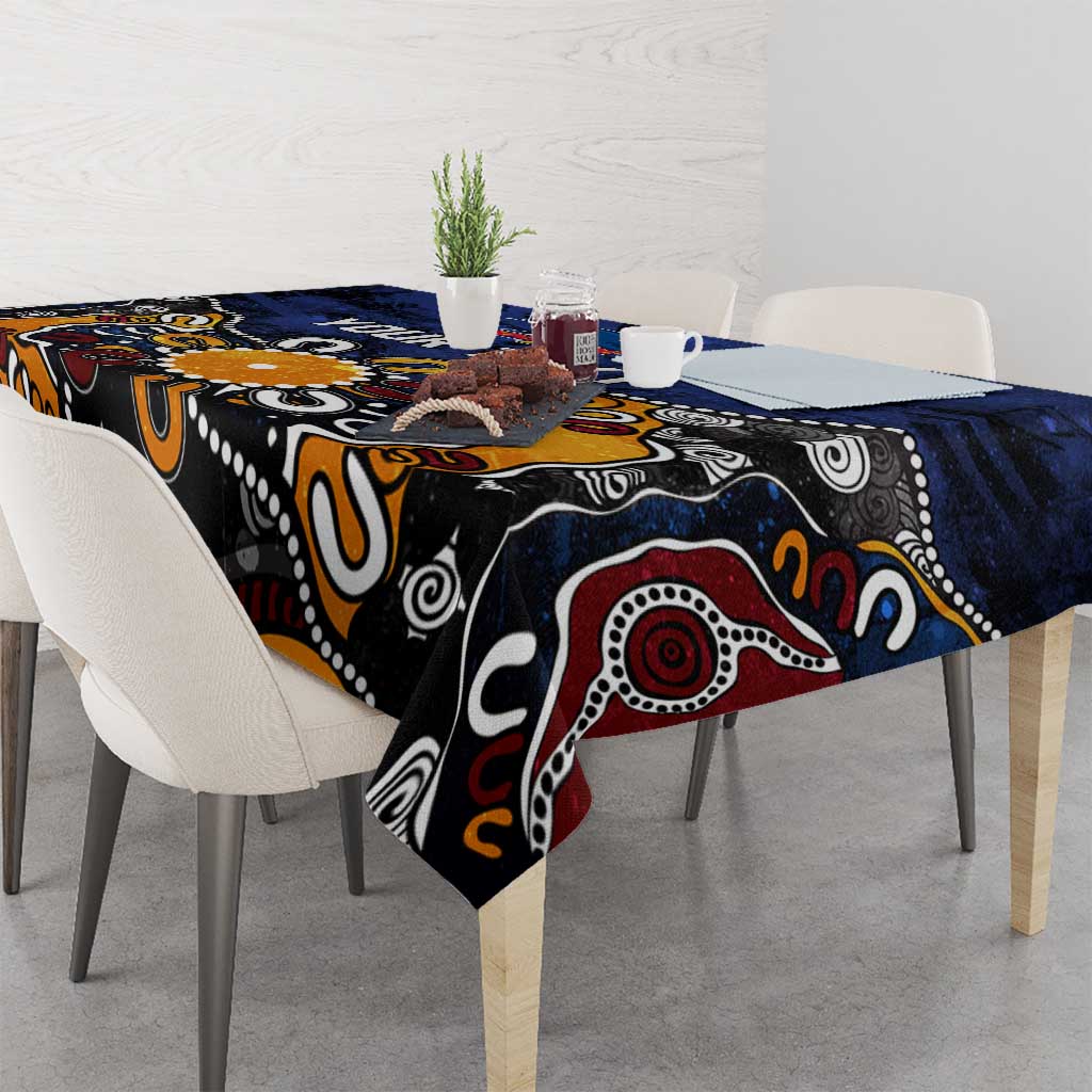 Personalized Adelaide Crows Tablecloth Aboriginal Dot Painting Graffiti Style