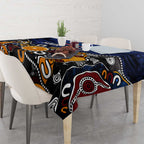 Personalized Adelaide Crows Tablecloth Aboriginal Dot Painting Graffiti Style