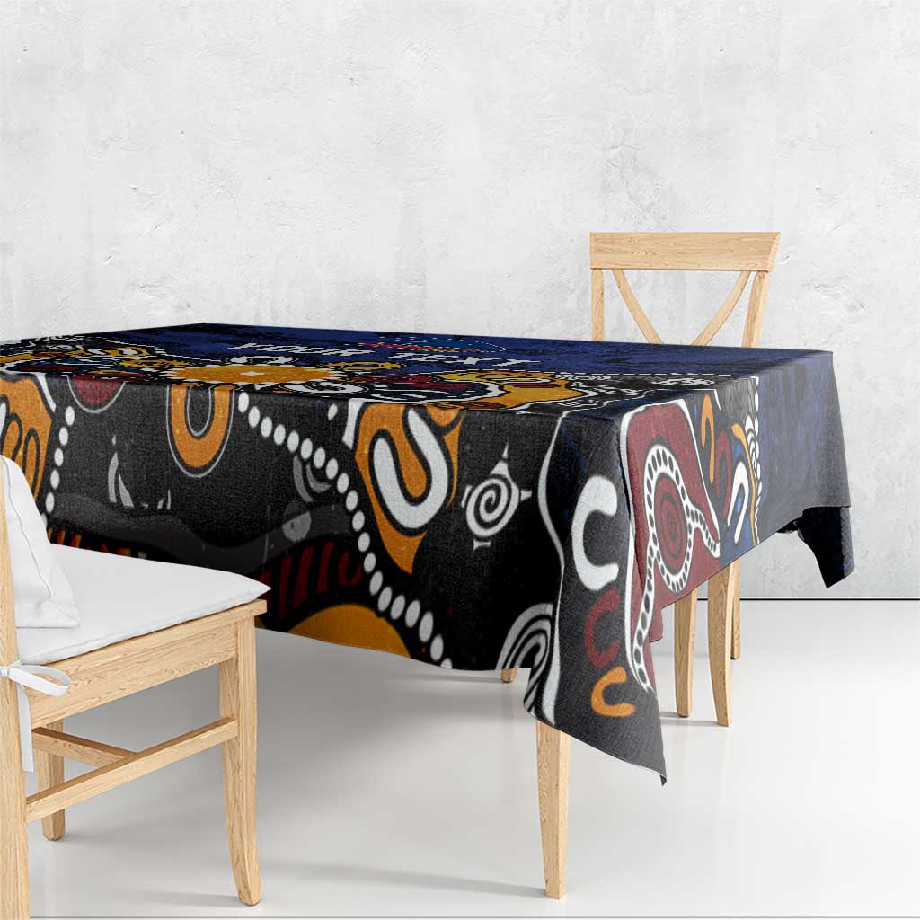 Personalized Adelaide Crows Tablecloth Aboriginal Dot Painting Graffiti Style