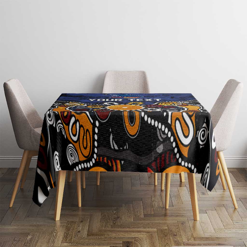 Personalized Adelaide Crows Tablecloth Aboriginal Dot Painting Graffiti Style