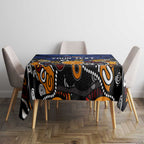 Personalized Adelaide Crows Tablecloth Aboriginal Dot Painting Graffiti Style