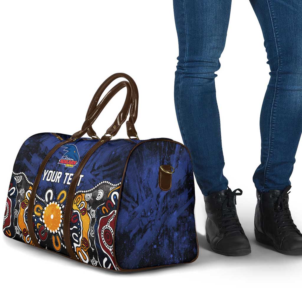 Personalized Adelaide Crows Travel Bag Aboriginal Dot Painting Graffiti Style