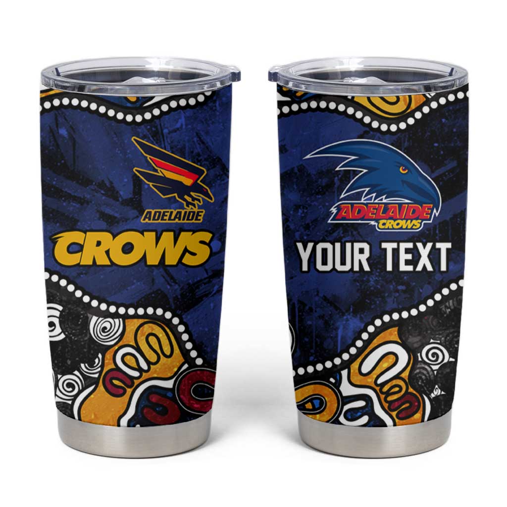 Personalized Adelaide Crows Tumbler Cup Aboriginal Dot Painting Graffiti Style