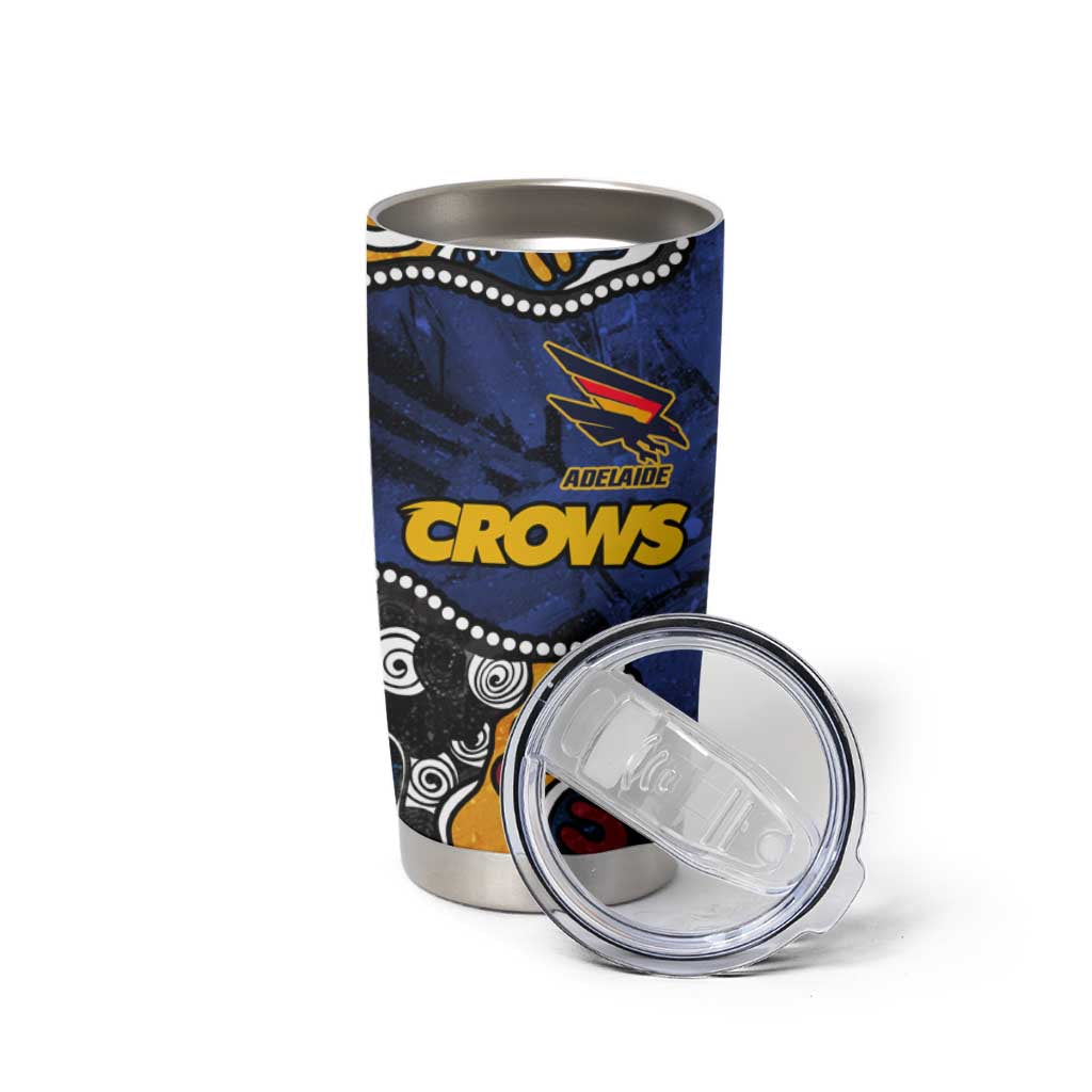 Personalized Adelaide Crows Tumbler Cup Aboriginal Dot Painting Graffiti Style