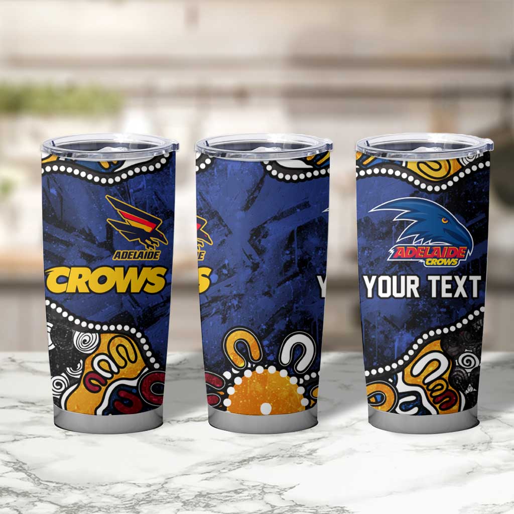 Personalized Adelaide Crows Tumbler Cup Aboriginal Dot Painting Graffiti Style