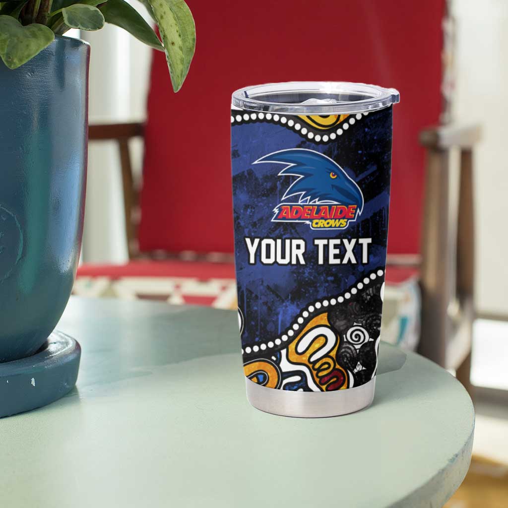 Personalized Adelaide Crows Tumbler Cup Aboriginal Dot Painting Graffiti Style