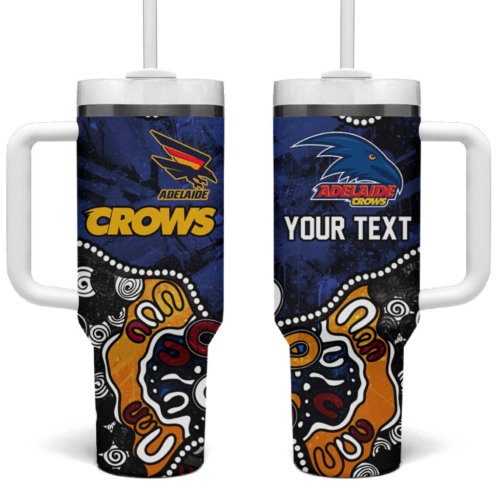Personalized Adelaide Crows Tumbler With Handle Aboriginal Dot Painting Graffiti Style