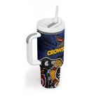 Personalized Adelaide Crows Tumbler With Handle Aboriginal Dot Painting Graffiti Style