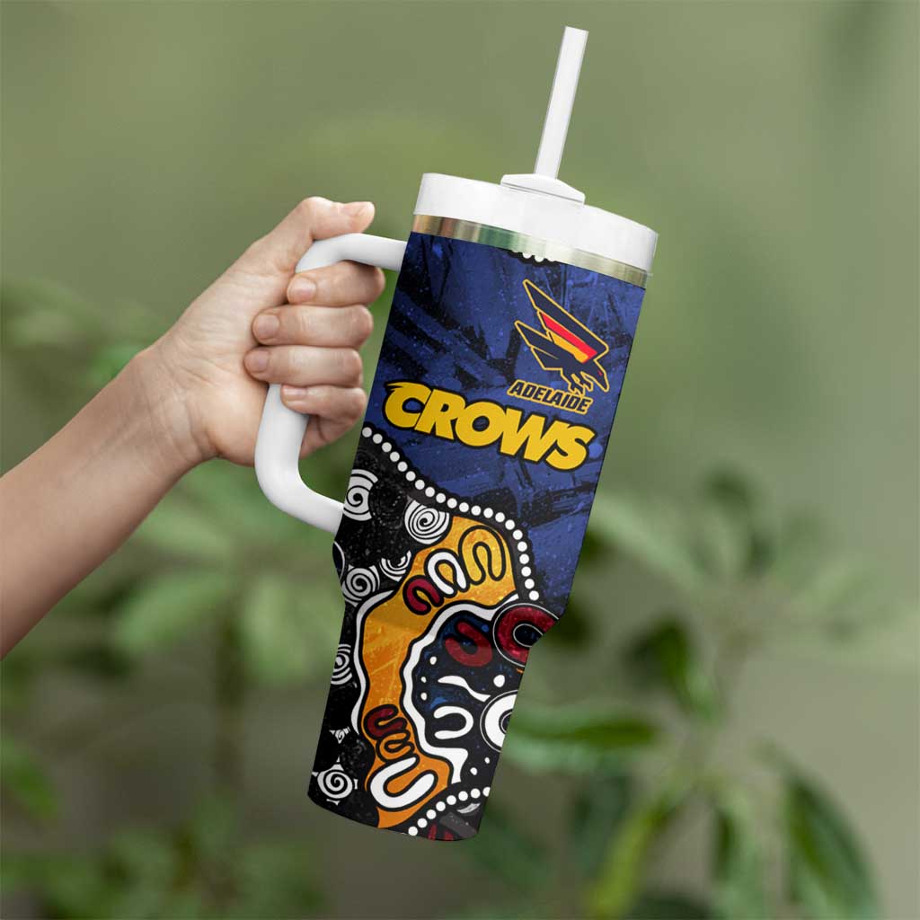 Personalized Adelaide Crows Tumbler With Handle Aboriginal Dot Painting Graffiti Style