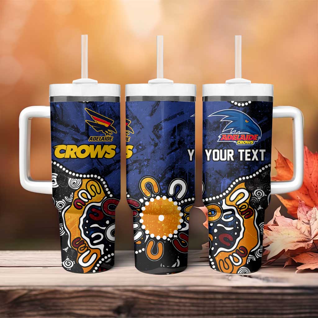 Personalized Adelaide Crows Tumbler With Handle Aboriginal Dot Painting Graffiti Style