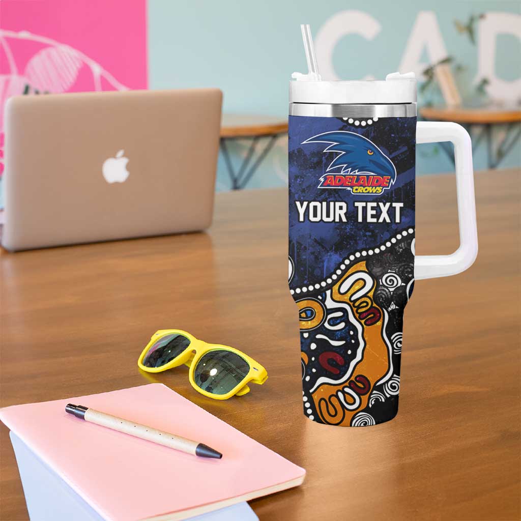 Personalized Adelaide Crows Tumbler With Handle Aboriginal Dot Painting Graffiti Style