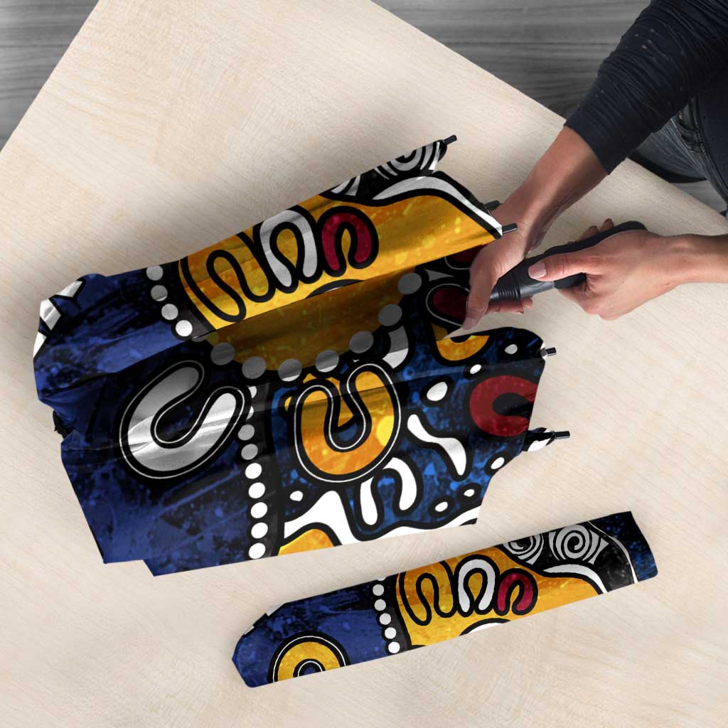 Personalized Adelaide Crows Umbrella Aboriginal Dot Painting Graffiti Style