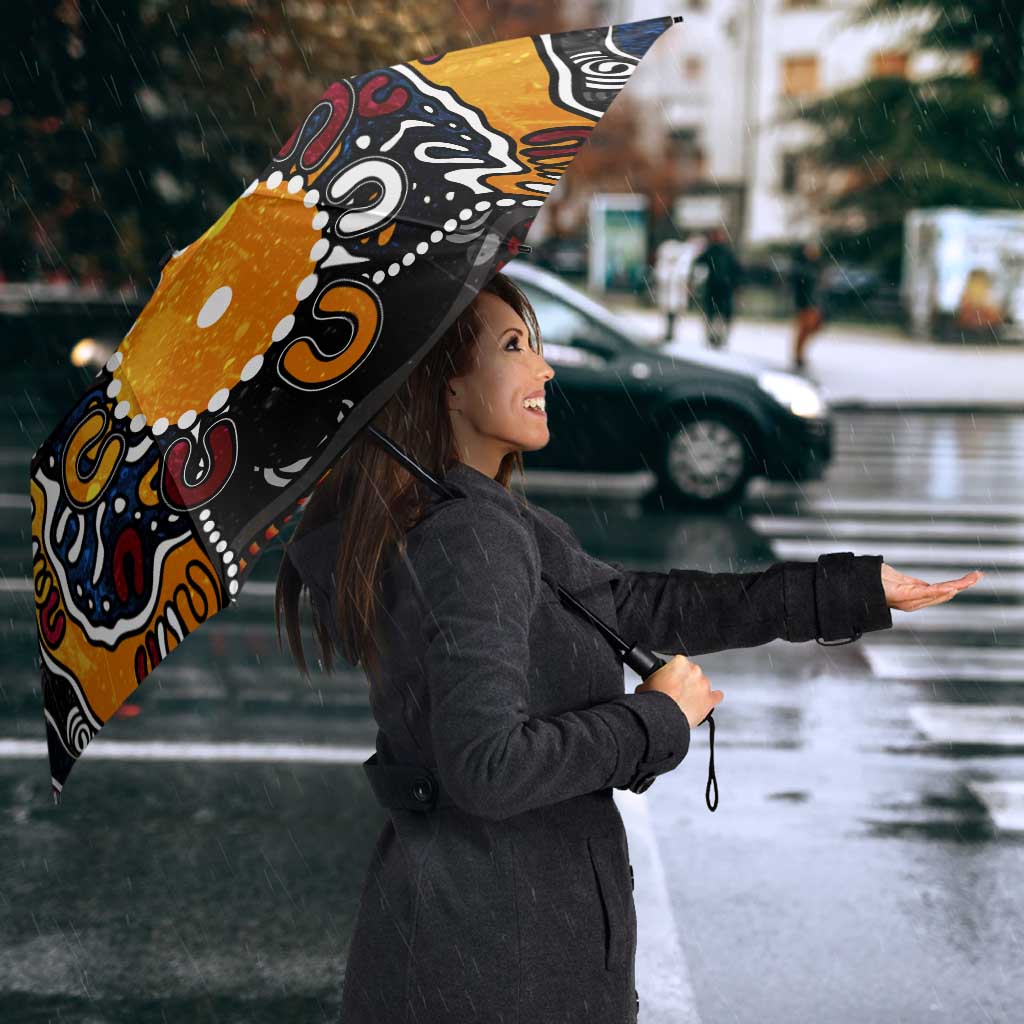 Personalized Adelaide Crows Umbrella Aboriginal Dot Painting Graffiti Style