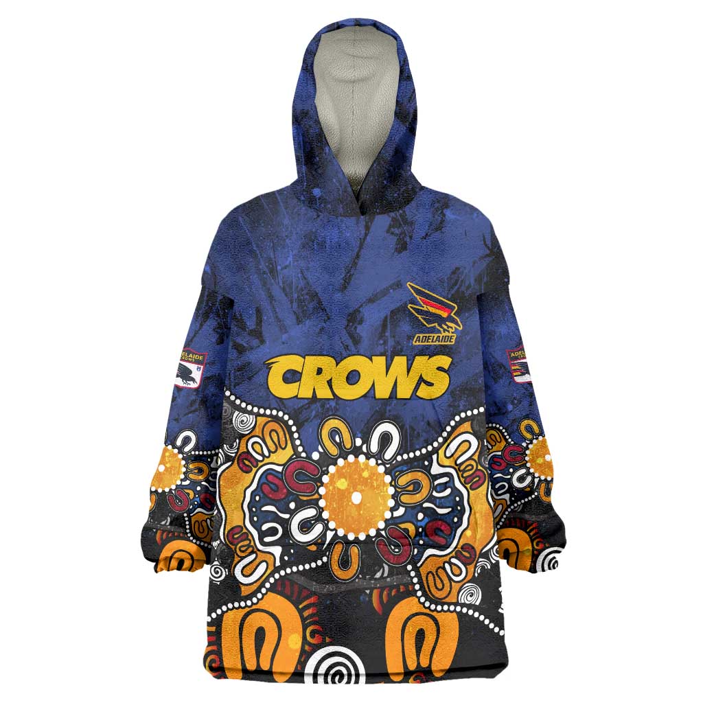 Personalized Adelaide Crows Wearable Blanket Hoodie Aboriginal Dot Painting Graffiti Style