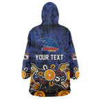 Personalized Adelaide Crows Wearable Blanket Hoodie Aboriginal Dot Painting Graffiti Style